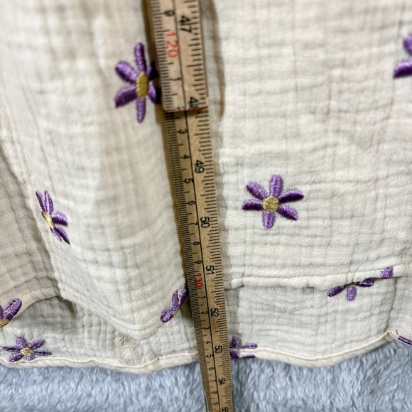 NEW J.Nna Cream Floral Embroidered Collar Halter Midi Dress Smocked Back Size M - Picture 3 of 10